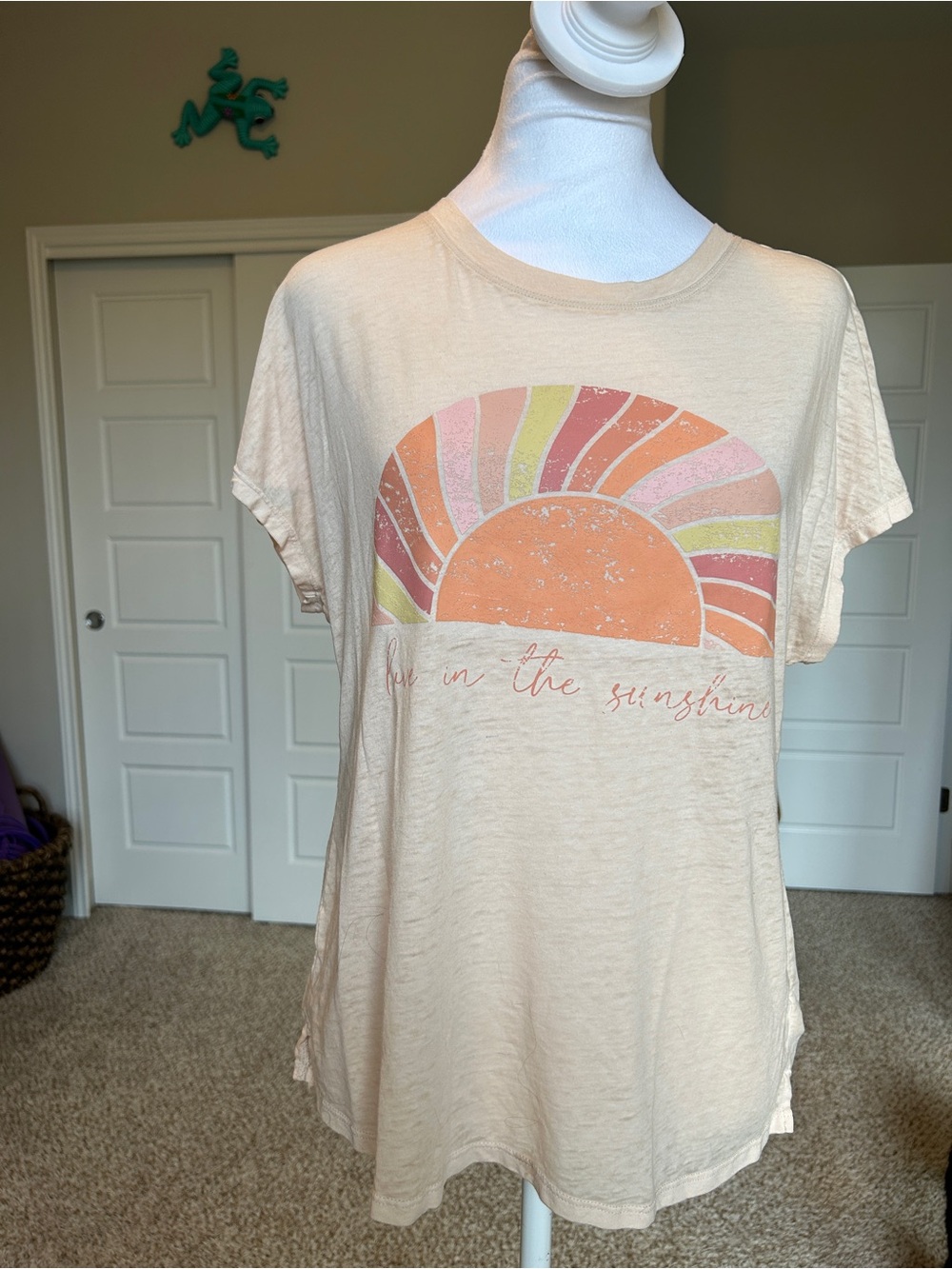 C&C California Live In the Sunshine Peach T Shirt Women’s Size Small
